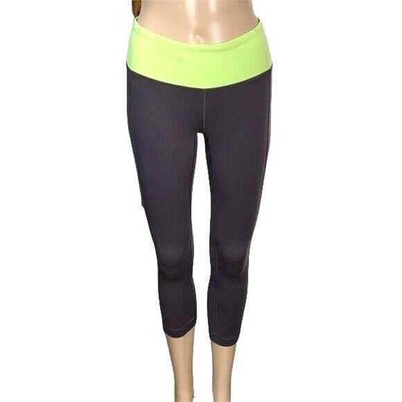 Athleta Womens Capri Pant Legging Athletic Running Workout Gray Green Small Tall - Picture 1 of 10